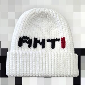"ANTI", Knit-look 90s beanie, Handmade By Me, Hand Embroidery, Ask About Cus